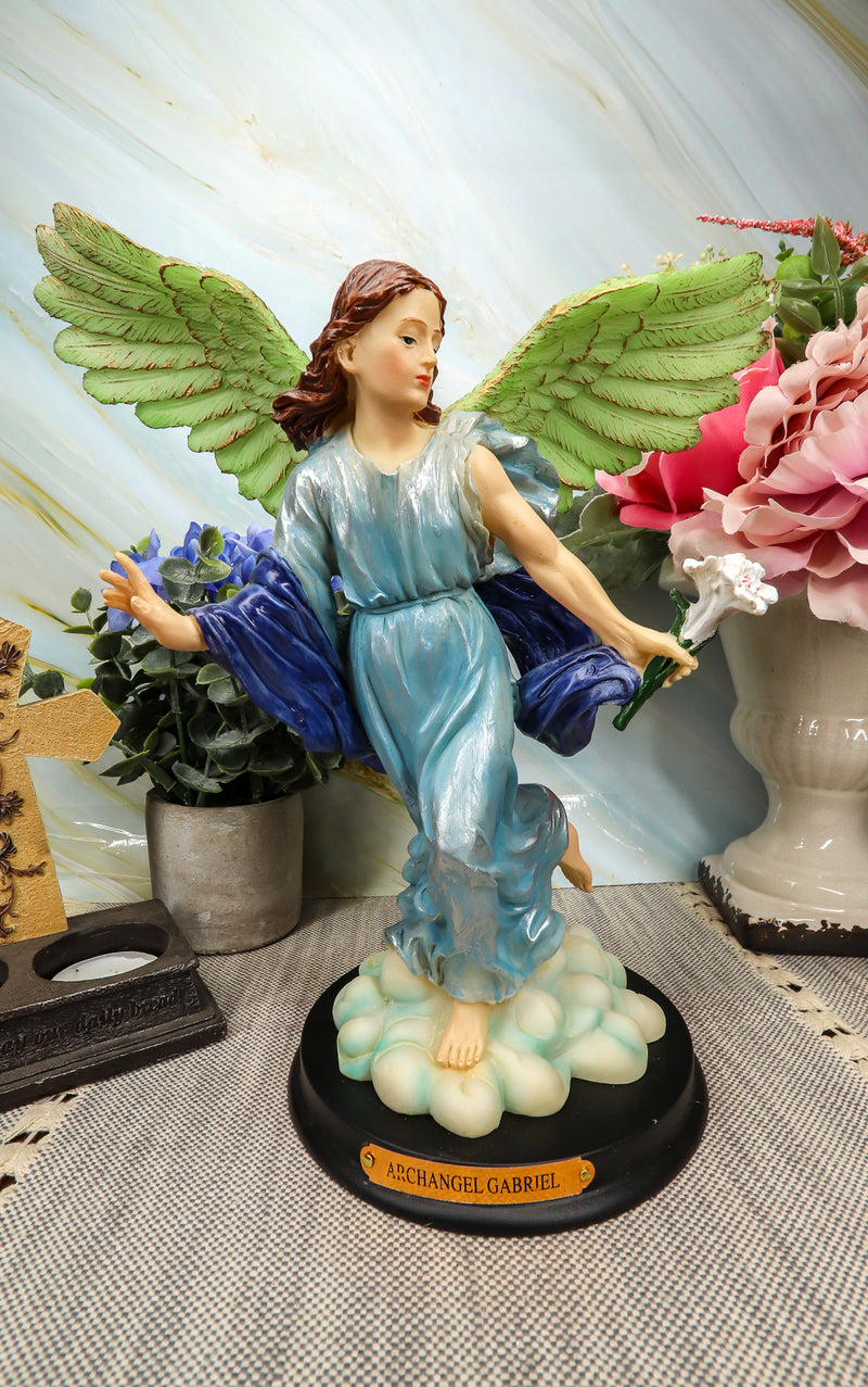 Ebros Catholic Church Archangel Saint Gabriel Statue 10"H with Brass Name Plate