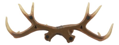 Ebros Brown Rustic 10 Point Stag Deer Antlers Rack Wall Plaque 17"W Coat Hooks