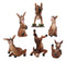 Ebros Animal Farm Set of 6 Acrobatic Donkeys Figurines Miniature Donkey Statues