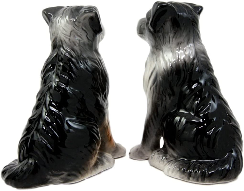 Dog Australian Shepherd Salt & Pepper Shakers Ceramic Magnetic Figurine Set 3"L