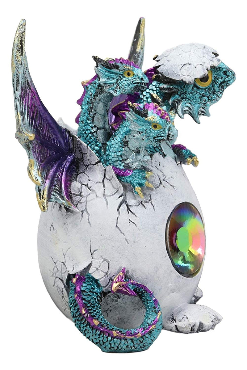 Metronome Crystal Purple Blue Hydra Dragon Hatchling Breaking Out Of Egg Statue