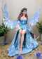 Spirit of Winter Blue Frozen Realm Angel Queen With Doves And White Cat Statue