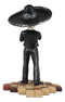 Ebros Gothic Day of The Dead Black Mariachi Skeleton Trumpet Player Figurine 5.5"H