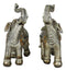 Ebros Bejeweled Mosaic Feng Shui Elephant With Trunk Up Statue 6"Tall Set of 2