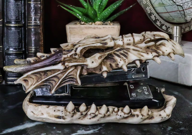 Ebros Skeleton Bone Dragon Head Stapler 6.75"L Office Desktop Accessory Decor