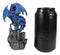 Small Blue Guardian Dragon Protecting Rhinestone Rock Crystal Castle Figurine