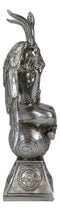 Antiqued Silver Finish Sabbatic Goat Idol Baphomet Pentagram Figurine 6.5"H