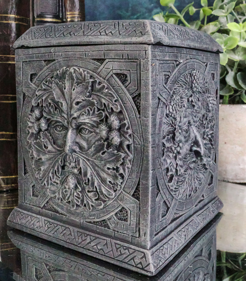 Wiccan Celtic Greenman Four Seasons Spring Summer Fall Winter Decorative Box