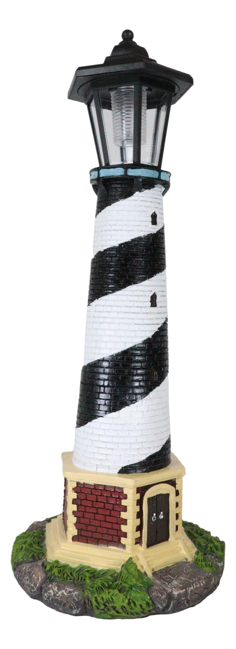 Ebros Nautical Cape Hatteras Lighthouse Statue 20.5" Tall with Solar Lantern LED - Ebros Gift