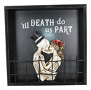 Till Death Do Us Part Skeleton Bride and Groom Kissing Wall Decor Picture Frame