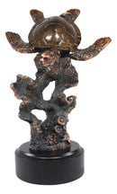 Ebros Nautical Marine Giant Sea Turtle Exploring Underwater Coral Reef Statue