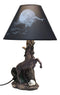 Ebros Black Unicorn Sculptural Desktop Table Lamp with Night Sky Shade 19" Tall