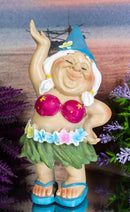 Ebros Free Spirited Hippie Hawaii Themed Vacation Fairy Garden Mrs Hula Bikini Gnome Figurine 6" Tall DIY Mrs Lady Gnomes Collection Statue Home Decor