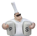 Big Chef Mario With Tall Hat Salt And Pepper Shakers Holder Figurine 6.25"H
