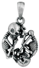 Ebros Twin Fetal Baby Skulls Birth Skeletons Pendant Jewelry Necklace Lead Free