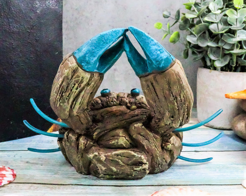 Ebros Ocean Marine Pincer Crab with Sea Shells Resin Decorative Figurine 7.25" L