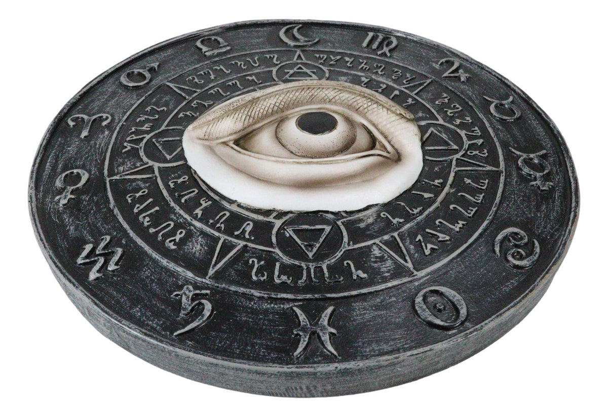 Evil Eye With Wicca Symbols Talisman Luck Wall Decor Plaque Medallion Figurine