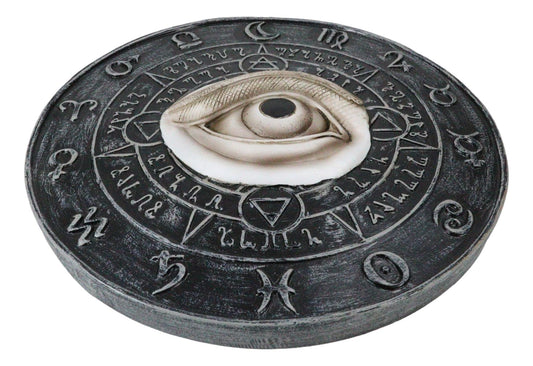 Evil Eye With Wicca Symbols Talisman Luck Wall Decor Plaque Medallion Figurine