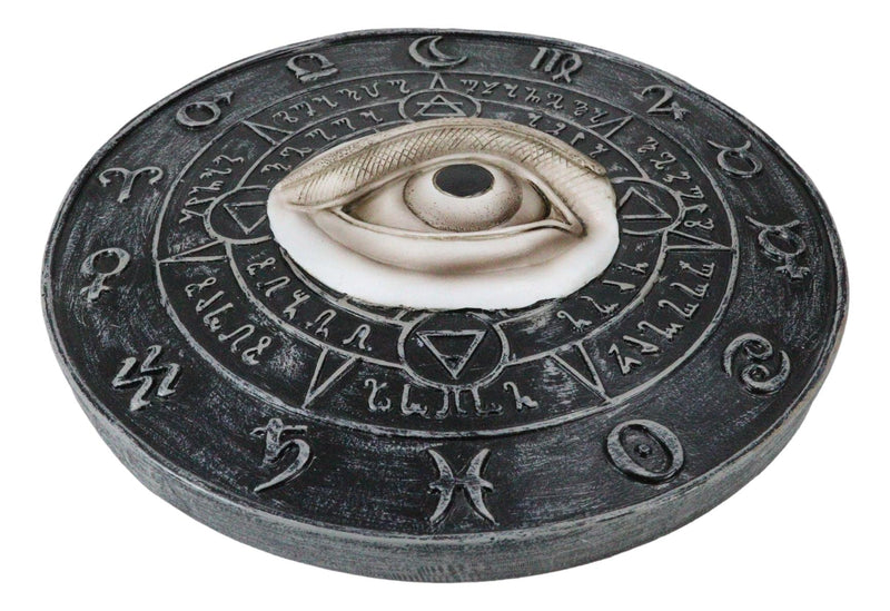 Evil Eye With Wicca Symbols Talisman Luck Wall Decor Plaque Medallion Figurine