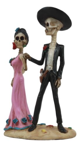 Day of The Dead Latin Tango Skeleton Couple Dancing Statue 5.75"HDias De Muertos