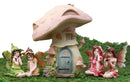 Ebros Gift Enchanted Fairy Garden Miniatures Starter Kit Cottage House with Mini Fairy Figurines Do It Yourself Ideas for Your Home (Mushroom House Kit)