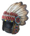 Western Tribal Indian Warrior Chief Headdress With Eagle Feathers Figurine