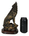 Ebros Howling Wolf Statue 10.5" Tall Alpha Wolf Pack Figurine in Faux Bronze
