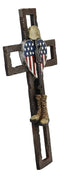 Ebros Western USA Flag Military Patriotic Fallen Soldier Memorial Wall Cross