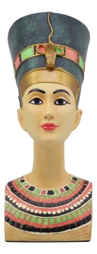 Ancient Egyptian Beautiful Queen Nefertiti Bust Statue 9" Tall Classical Decor