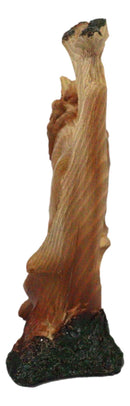Safari Apex Predator Big Cat Lion King Faux Wood Cutout Carving Resin Figurine