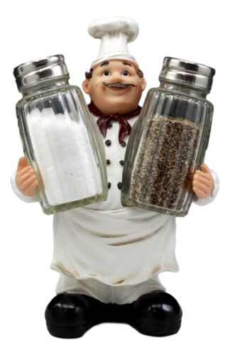 Ebros Bon Appetit Wine Master Standing Chef Salt And Pepper Shakers Holder Set
