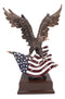 Ebros Wings of Glory Majestic Bald Eagle Clutching On USA American Flag Statue