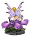 Blonde Fairy Petunia With Ladybug And Purple Iris Flower Blossom Statue 4.5"Tall