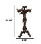 Faux Mahogany Wood Finish Large Jesus Christ Crucifix With Stand Statue 23"Tall