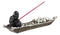Ebros Charon Grim Reaper Fishing On Boat Of Skulls Incense Burner Statue 11.5"L