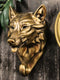 Wolf Animal Head Single Wall Hook Hanger Animal Shape Rustic Faux Bronze Figure