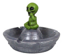 Flying Saucer Spaceship UFO Green ET Roswell Alien Smoking Cigarette Ashtray