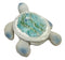 Ebros Coastal Ocean Giant Sea Turtle Statue With Crushed Glass Mosaic Shell Nautical Decor Figurine