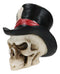 Grinning Tarot Skull With Top Hat Card Number 13 Symbol Of Change Small Figurine