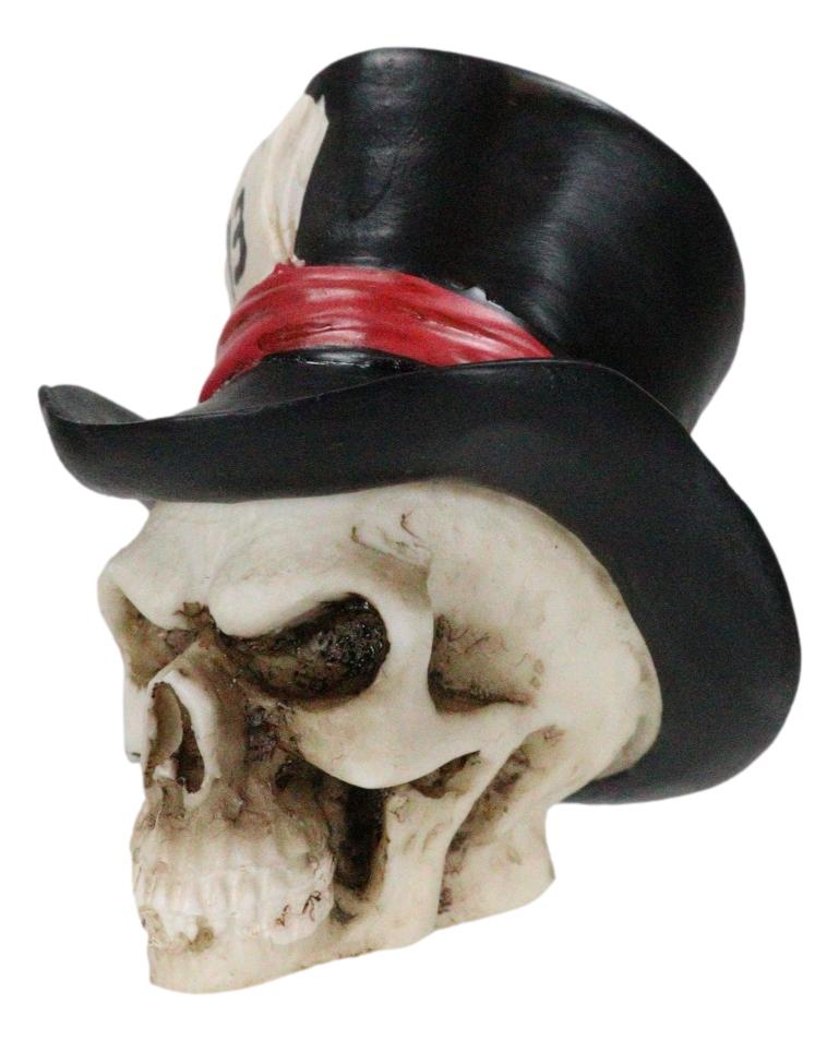 Grinning Tarot Skull With Top Hat Card Number 13 Symbol Of Change Small Figurine