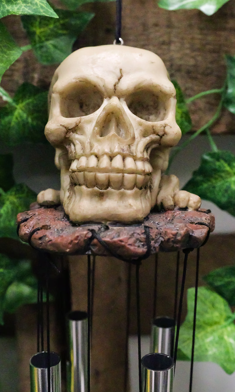 Halloween Freaky Oversized Skull Wind Chime Home Patio Skeleton Cranium Decor