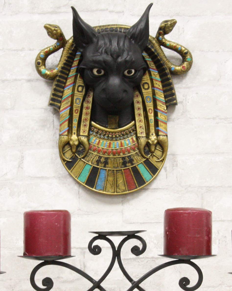 Ebros Gods and Goddesses of Egypt Bastet Cat Deity with Two Uraeus Cobras Wall Decor Sculpture Figurine 12" Tall Ubasti Egyptian Patron of Protection Health and Sensual Pleasure Home Decor Statue - Ebros Gift