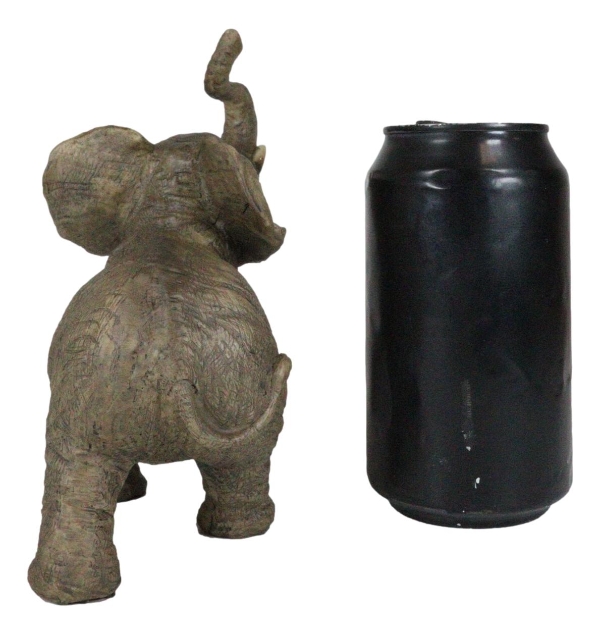 Safari Wildlife Adorable Male Tusked Elephant Trumpeting Collectible Figurine