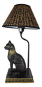Ebros Egyptian Goddess Of Home Bastet Cat Table Lamp Sculpture With Hieroglyphic Shade