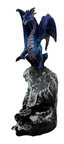 Ebros Aqua Dragon Fossil Cave Crystal Guardian LED Night Light Figurine 12.5"H