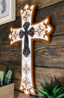 Vintage Royal Scroll Le Fleur French Fleur De Lis Layered Crucifix Wall Cross