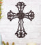 Cast Iron Rustic Southwest French Lily Fleur De Lis Scroll Art Wall Cross Decor