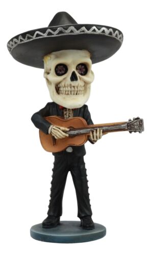 Ebros Day Of The Dead Skeleton Wedding Mariachi Guitar Player Bobblehead Statue 6"Tall Traditional Dias De Muertos Sugar Skull Bobblehead Figurine