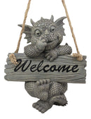 Ebros Jute Strings Hanging Welcome Garden Dragon Statue Nose Picker Wyrmling