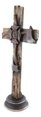 Rustic Western Fire Department Maltese Cross Fireman Axes Desktop Plaque Cross
